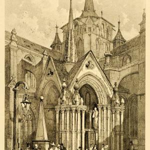 1915 Print Samuel Prout Art Lausanne Cathedral Notre Dame Switzerland XDA6 2025 Sale Online