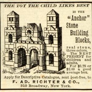 1888 Ad F AD Richter & Co Broadway NY Anchor Stone Building Blocks Children MX7 Amazon Footaction