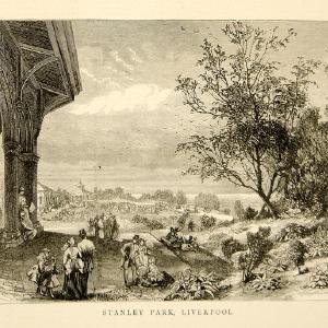 1870 Wood Engraving Art Stanley Park Liverpool England Victorian Era Garden YTG1 Buy Cheap Very Cheap