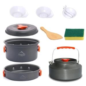 Widesea Camping Tableware Outdoor Cookware Set Pots Dishes Bowler Kitchen Equipment Gear Utensils Hiking Picnic Travel Inexpensive For Sale