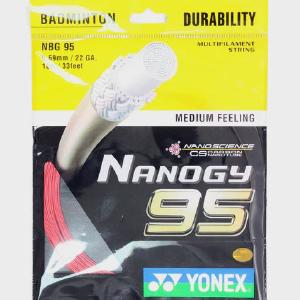 Yonex Nanogy 95 Badminton String Set of Flash Red 0.69 22ga Classic For Sale