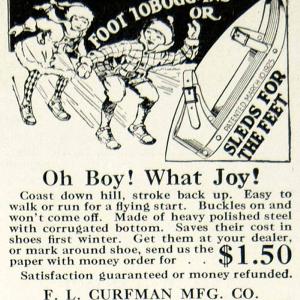 1925 Ad FL Curfman Foot Toboggans Snow Sled Children Toys Roaring Twenties YYC6 Affordable Cheap Pice
