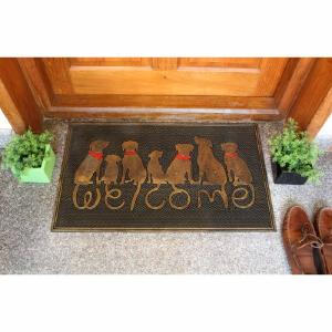 Loree Dog Welcome Rubber 30 in. x 18 in. Non-Slip Outdoor Door Mat Buy Cheap Excellent