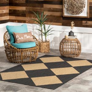 Loretta Transitional Diamond Indoor/Outdoor Area Rug, Dark Gray Finishline Sale Online