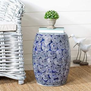 Lorey Ceramic Decorative Blue/White Garden Stool  #SA918 Cost Cheap Pice