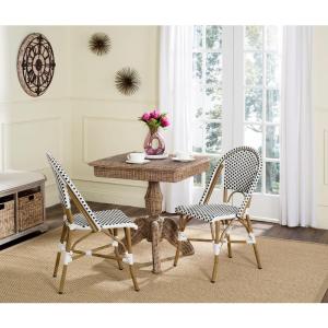 Salcha Black/White Stackable Aluminum/Wicker Outdoor Dining Chairs (Set of 2)  #SA901 Cheap Sale Big Discount