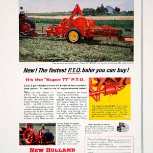 1955 Ad PTO Baler Hay Maker New Holland Twine Super 77 Machinery Farm YFQ1 Outlet Manchester Great Sale