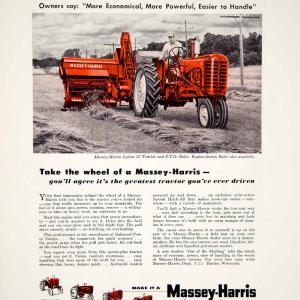 1955 Ad Massey-Harris Tractor PTO Hay Maker Baler Farming Machinery Racine YFQ1 Sale Best Sale