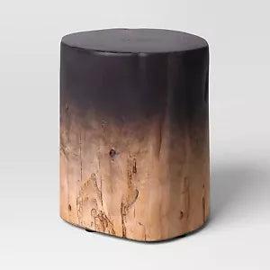 Irregular Ombre Wooden Stump Outdoor Patio Accent Table Natural Cheap Visit