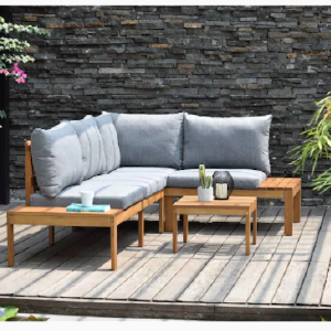 International Home Amazonia teak 3-Piece Wood Frame Patio Conversation Set with Cushion(s) Included pt958 Free Shipping Low Shipping