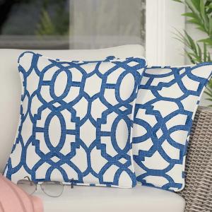 Indoor/Outdoor Geometric Throw Pillow (Set of 2) Sale For Nice