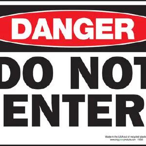 ZING Danger Do Not Enter, 7x10, Adhesive Cheap Online Online