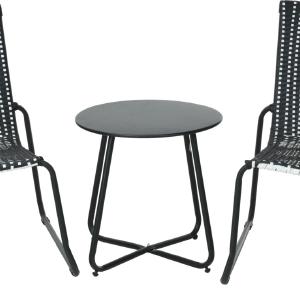 Tuinmeubelset 3 delig zwart wit Online For Sale