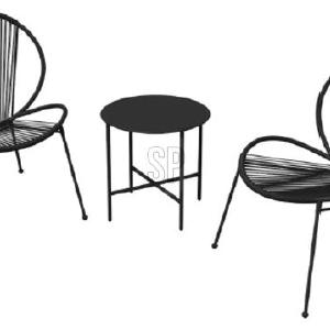 Tuinmeubelset 3 delig zwart 2025 Online