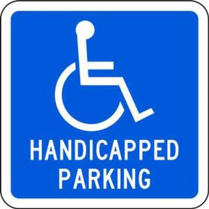 ZING Handicap Parking, Blue/white, HIP, 12x12 Pay With Visa