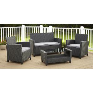 Lancashire 4-Piece Rattan Sofa Seating Group with Cushions  #SA533 Outlet Where Can You Find
