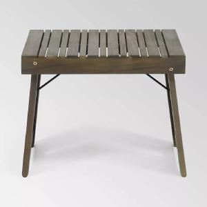 Kyoto Acacia Wood Folding Side Table - Gray Store Cheap Online