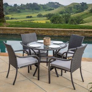 Lakeside 5 Piece Wicker Patio Dining Set AH290 Find Great Online