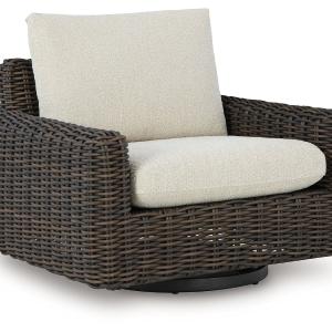 Kimora - Beige / Dark Brown - Swivel Glider Lounge With Cushion Wide Range Of Cheap Pice