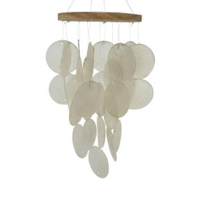 Decoris 24cm White Capiz Outdoor Windchime Countdown Package