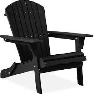 Black Folding Wood Outdoor Adirondack Chair Set of 1 Cheap Sale Best Pices