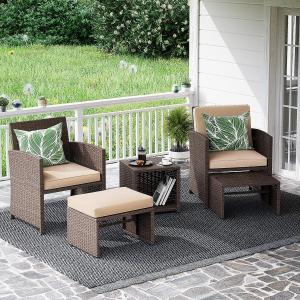 Patiojoy 4 - Person Outdoor Seating Group with Cushions Latest Collections