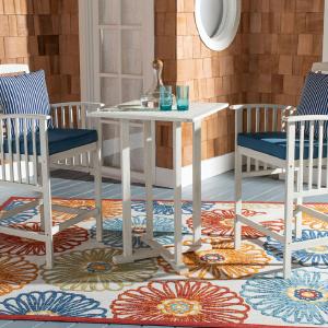 Pate 3 Piece Bistro Set, White/Navy **AS IS** (#K4220) Many Kinds Of Cheap Pice