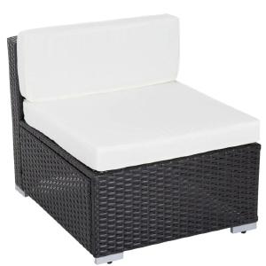 Patio Life Coffee Brown Wicker Patio Conversation Set with Cream White Cushions ..AS IS ONLY ONE PIECE .. Free Shipping Discounts