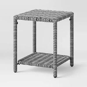 Monroe Wicker Patio Side Table - Gray 2025 New For Sale
