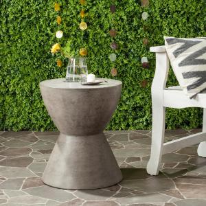Athena Dark Gray Round Stone Indoor/Outdoor Accent Table *As Is*  #SA1170 Countdown Package