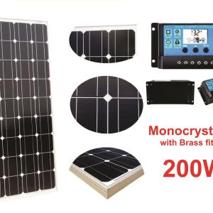 Solar Panel 200 Watt 12-36 Volt Monocrystalline With 30A  Controller Outlet 2025 New