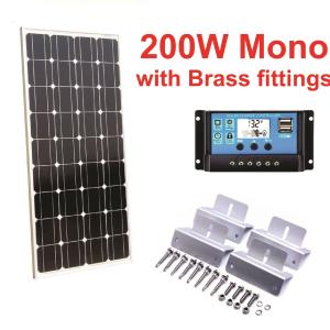 Solar Panel 200 Watt 12-36 Volt Monocrystalline With 30A  Controller Z  Brackets Discount How Much