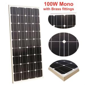 2 x Solar Panel 100 Watt 12-18 Volt Monocrystalline Panel  (With Bass Fittings) Free Shipping Outlet Store
