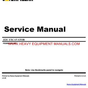 322C CATERPILLAR EXCAVATOR FED SERVICE REPAIR MANUAL Sale Exclusive