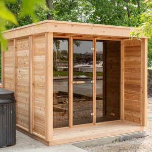 Leisurecraft Pure Cube Sauna Red Cedar Knotty Veranda 244 x 253 cm Package Deal Buy Cheap Websites