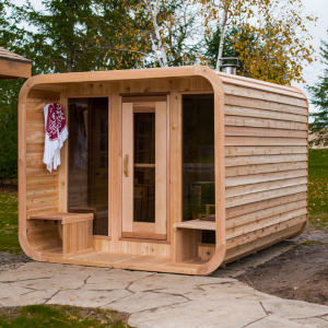 Leisurecraft Luna Sauna Red Cedar Knotty Veranda B 244 x L 274 cm Package Deal Free Shipping Sale Online