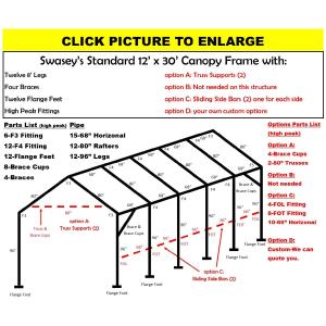 Boat Canopy 12' x 30' with 8' Legs Sale 2025 New