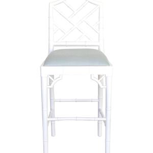 Classic Caribbean stool - white/duck egg blue cushion Nicekicks Online