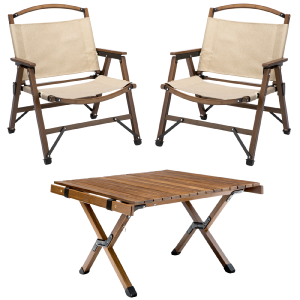 Bamboo Foldable Camping Table   2 Chairs Waterproof Wood Wooden Travel Set Kit Free Shipping Footlocker Finishline