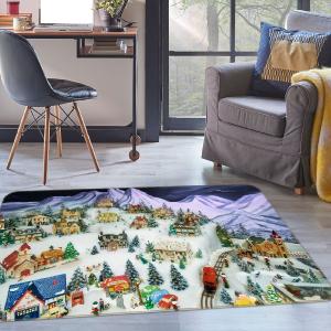 3D Christmas Tree Houses 35131 Non Slip Rug Mat Clearance Pick A Best