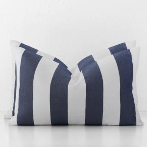 JOHAN AWNING STRIPE CUSHION BUNDLE X2  |  40 x 60  |  DENIM Buy Cheap The Cheapest