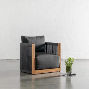 VALLECITO INDOOR/OUTDOOR ARMCHAIR  |  BLACK NOIR Discount Pay With Visa