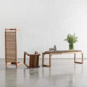 SORENSEN OSKI TEAK SLATTED BENCH   STOOL PACKAGE  |  40CM   120CM    150CM Outlet Recommend