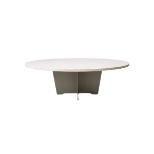 Salontafel rond Bonzac - 90 cm - Stainless steel - Wit Travertin - Ongevuld Shop Offer Online