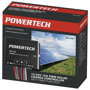 Powertech 12/24V 10A PWM Solar Charge Controller with Timer Function IP67 Cost Online