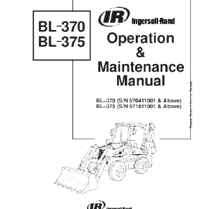 BOBCAT BL-370 BL-375 BACKHOE LOADER OPERATION AND MAINTENANCE MANUAL Free Shipping Sast