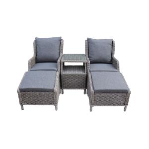 Bespoke Salou Dual Sun Lounger Set With  Side Table and Foot Rests & Cushions - Special Offer From China