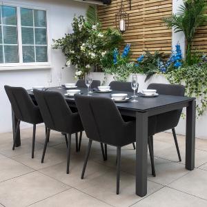 Bracken Outdoors Milano 6 Seat Rectangular Fabric Chair Garden Furniture Dining Set Cheap Visa Payment