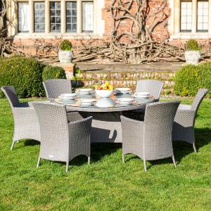 Bracken Outdoors Indiana 6 Seat Round Rattan Garden Furniture Set Cheap Pictures