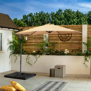 Bracken Outdoors Siena Sand 3m Round Banana Cantilever Parasol Cheap Sale Cheap